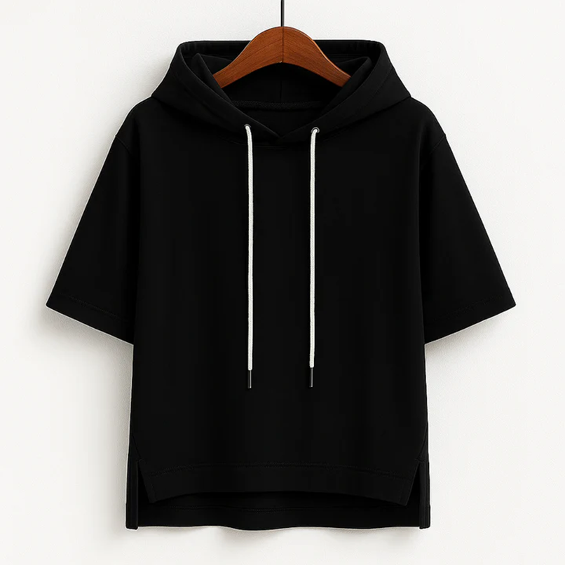 Hoodie en coton court