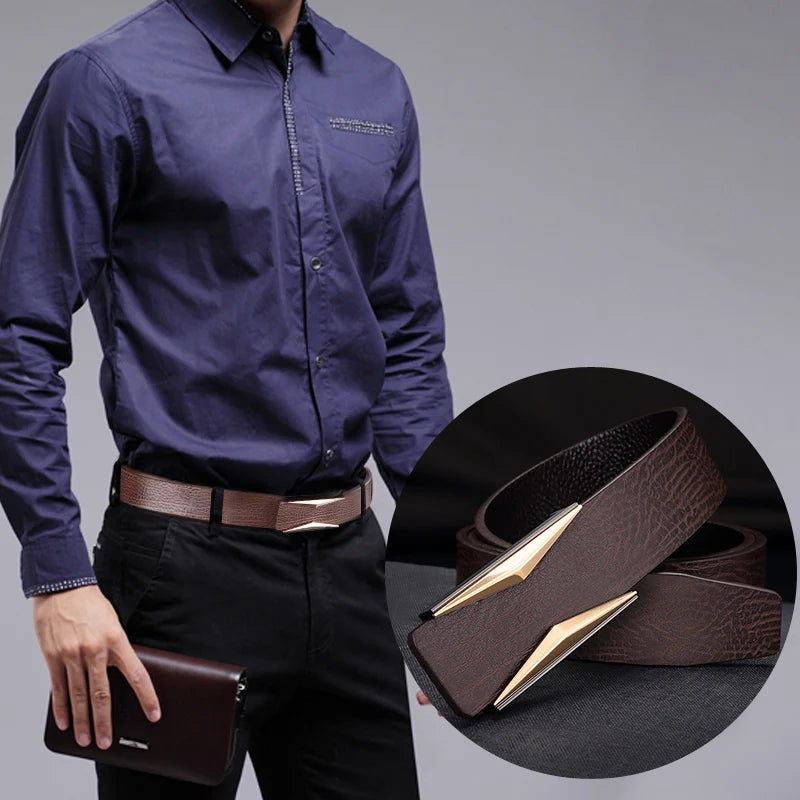 Golden Horizon Genuine Leather Belt