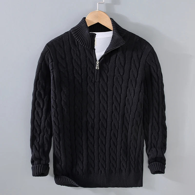 Oxford Cable-Knit Sweater