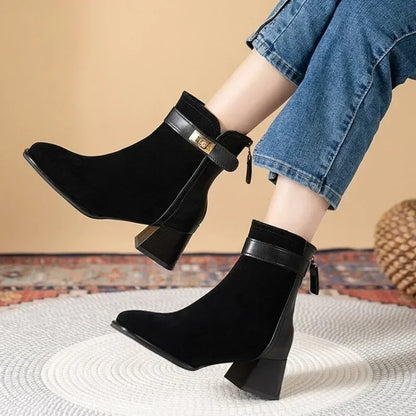 Fiora Suede-Leather Bootie