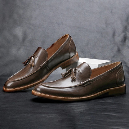 Genuine Leather Tassel Loafer