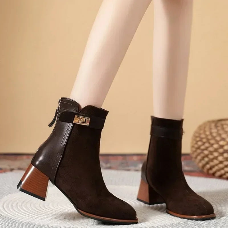 Fiora Suede-Leather Bootie