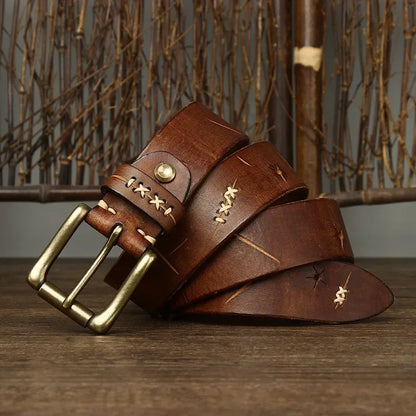 Commander Crosscut Leather Belt