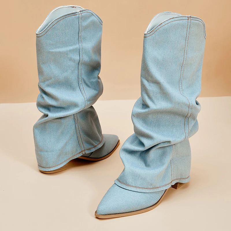 Denim Slouch Boot